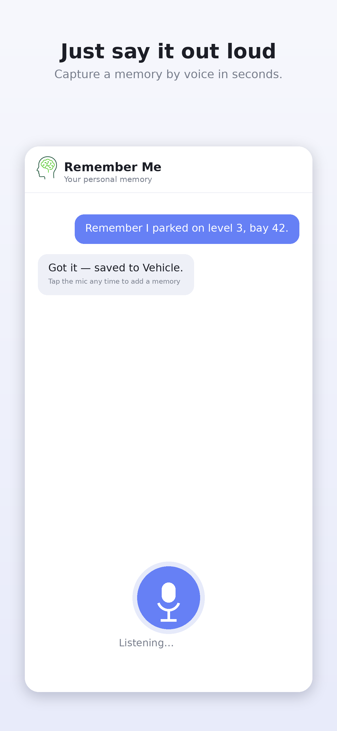 Save a memory by voice